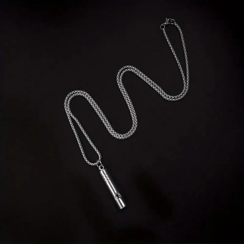 Stainless Steel Whistle Unisex Pendant Necklace